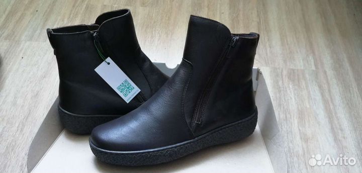 Ботинки зимние женские, кожа, нат. мех