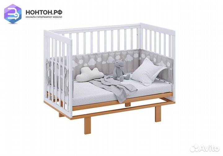 Кроватка детская Simple 340 белый / бук