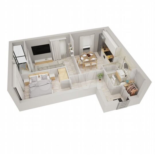 2-к. квартира, 55,5 м², 10/17 эт.