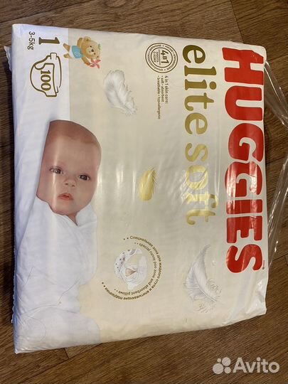 Подгузники huggies elite soft 1 100 шт