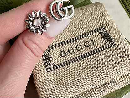 Серьги gucci серебро