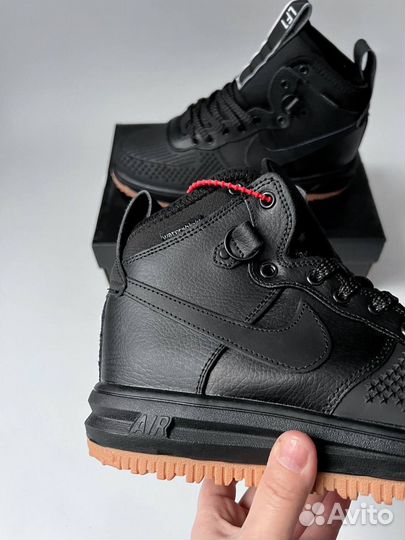 Nike Air Force 1 Lunar Duckboot зимние черные