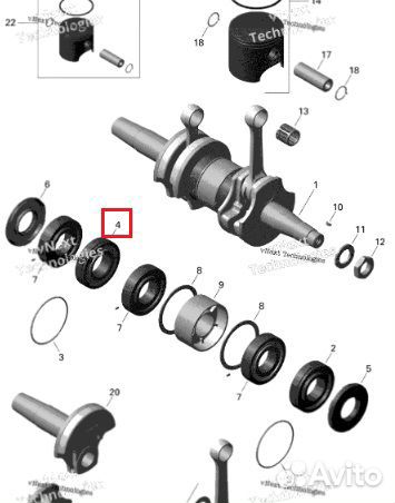 UP-09020 SPI Подшипник Коленвала Для Ski Doo 42083