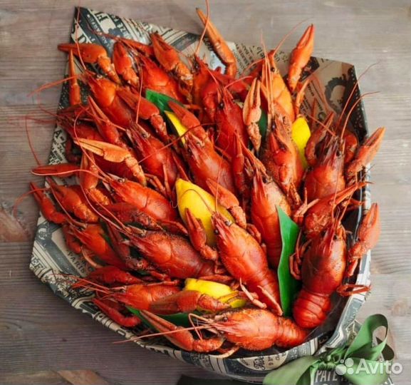 Букеты из раков и морепродуктов