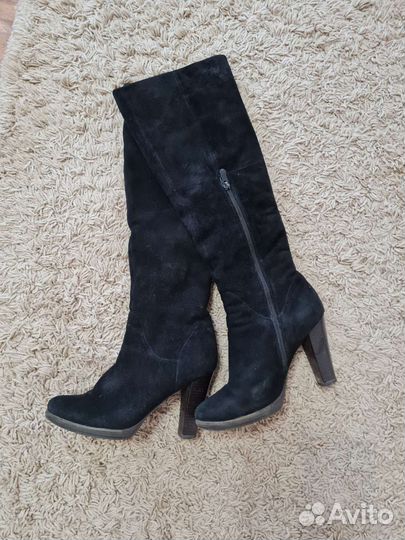 Сапоги зимние замшевые