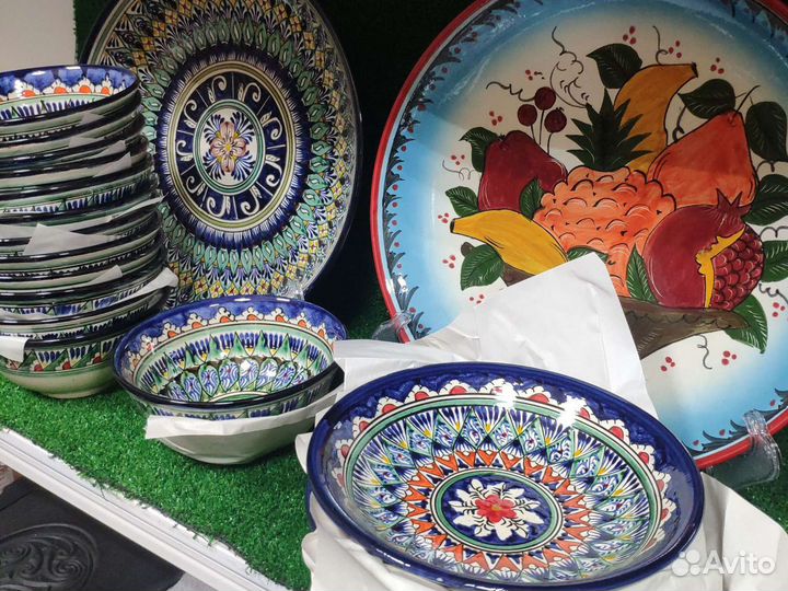 Узбекская посуда, ляганы, косушки