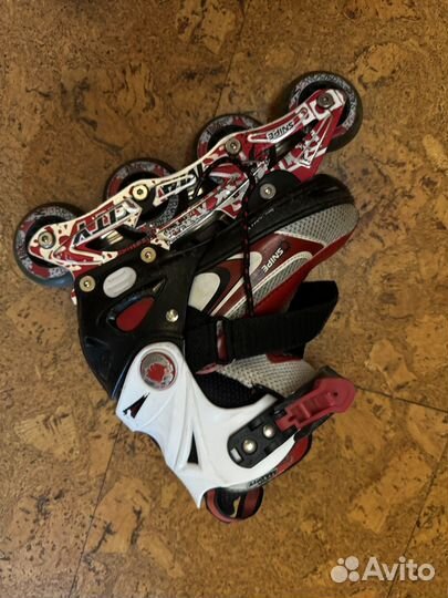 Ролики детские раздвижные 33-36 с защитой и шлемом