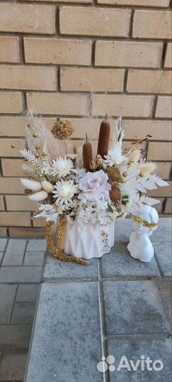 Стабилизированные цветы в кашпо