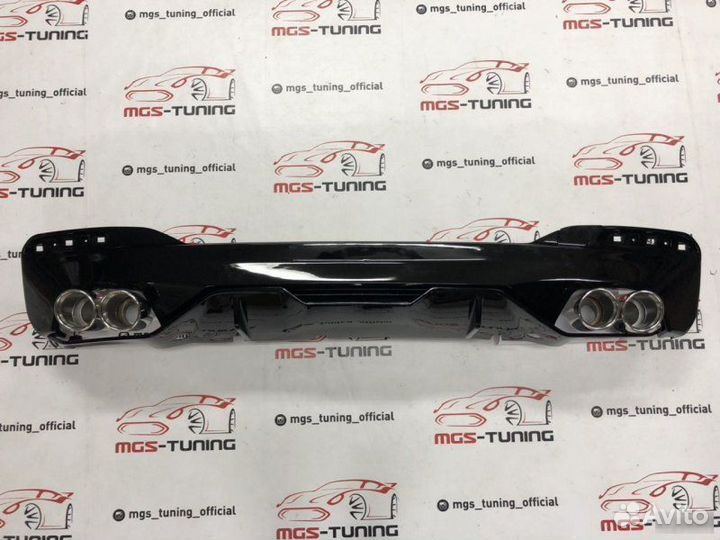 Диффузор BMW 5 G30 M-Performance + насадки М хром