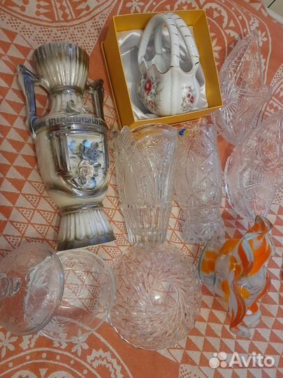 Ваза цветное стекло СССР