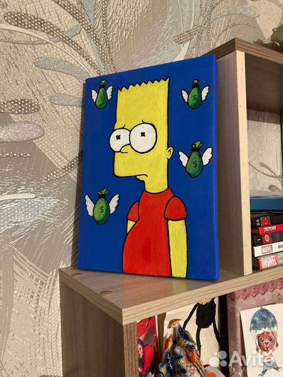 Интерьерная картина на холсте Барт Симпсон