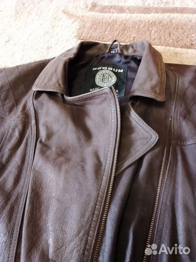 Кожаная куртка косуха оверсайз(винтаж)