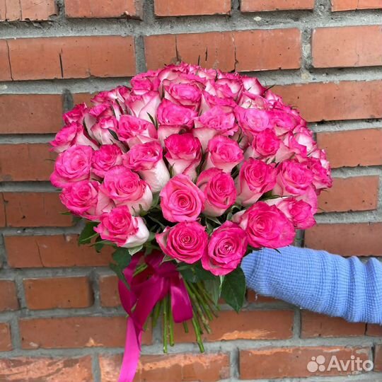 51 Розовая Роза (40) см