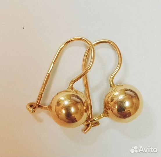Серьги Золото 583 Красный 2,35г