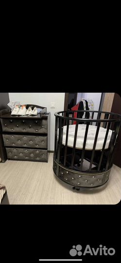 Детская кроватка трансформер с комодом