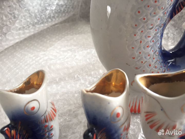 Фарфоровый коньячный набор «Рыбки» СССР