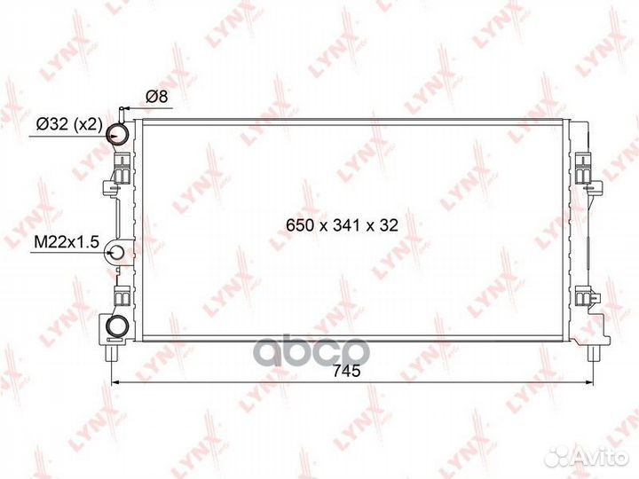 Радиатор охлаждения двигателя RM1114 lynxauto
