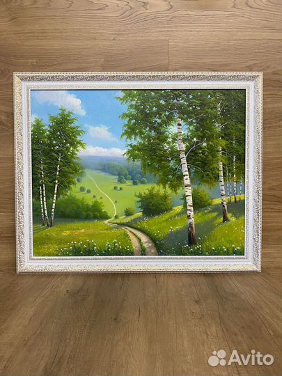 Картина маслом на холсте пейзаж в раме