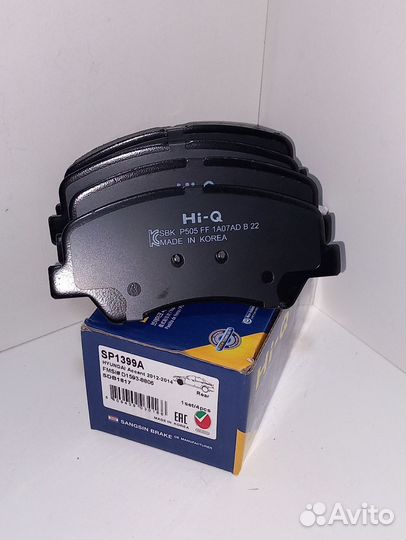 Колодки передние Solaris Rio Hi-Q SP1399A Sangsin