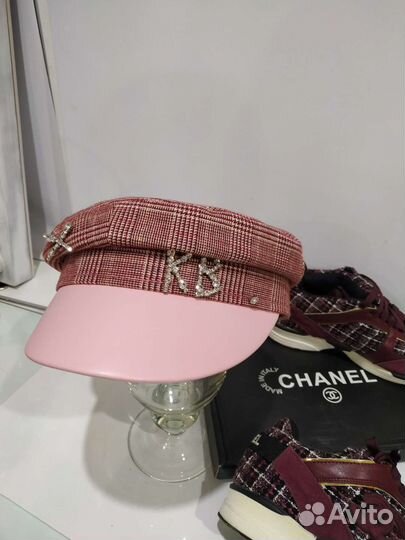 Кепка(драп+кожа) Новая,женская