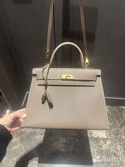Сумка hermes kelly epsom etoupe