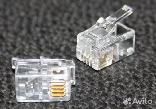Коннекторы для телефонного кабеля 500шт. RJ11 4p4c