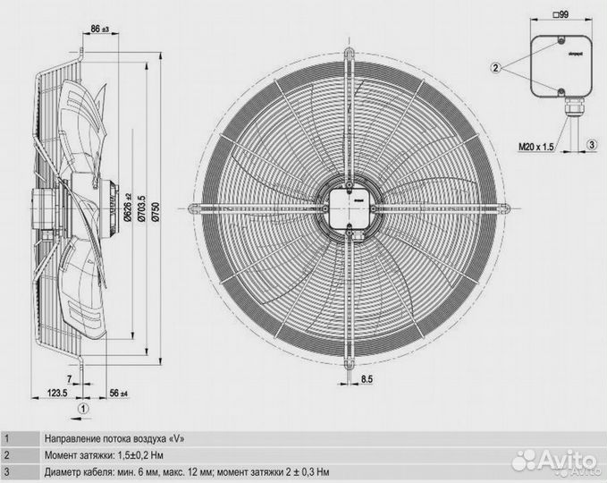 Вентилятор ebm papst S8D630-AN01-01 осевой