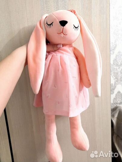 Мягкая игрушка заяц розовый