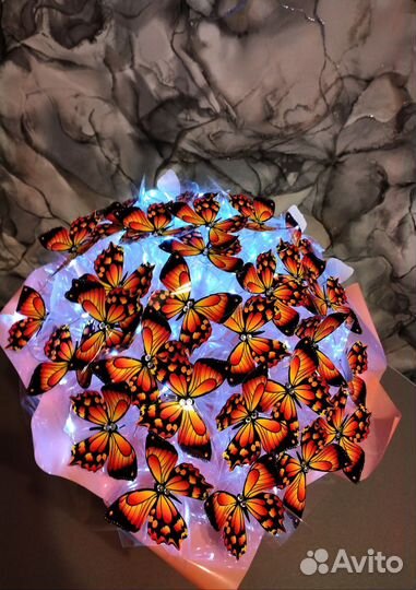 Светящиеся букеты из бабочек светильники из цветов