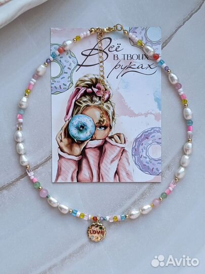 Колье чокер из натуральных камней