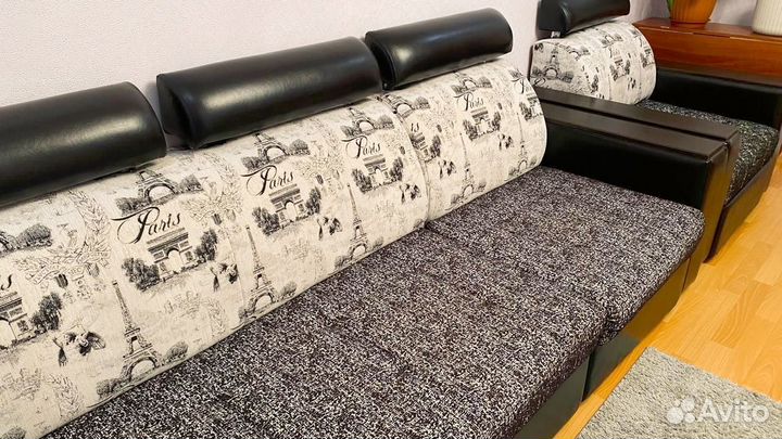 Диван прямой раскладной с креслом