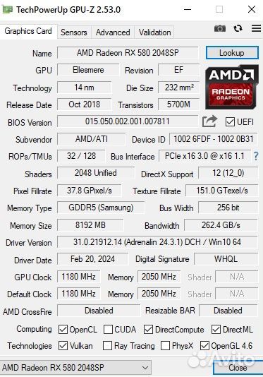 8 ядер 16gb rx580 8gb