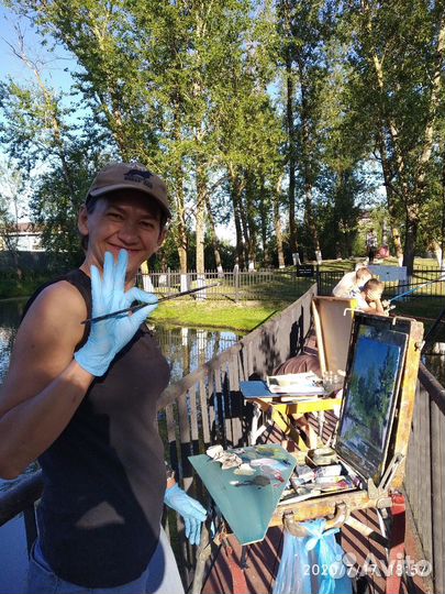 Картина маслом на холсте Полевые цветы