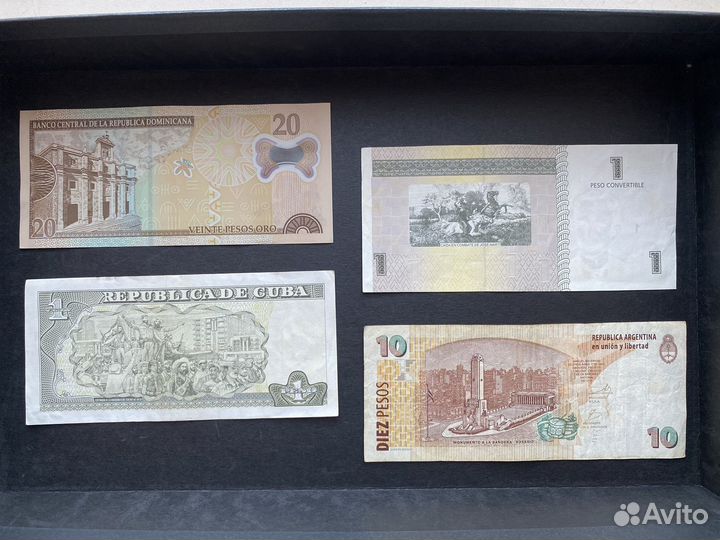 Банкноты Аргентина, Куба, Доминикана