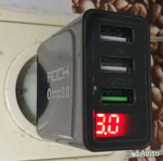 Зарядное устройство rock USB QC 3,0 30W