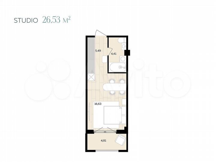 1-к. апартаменты, 31 м², 7/9 эт.