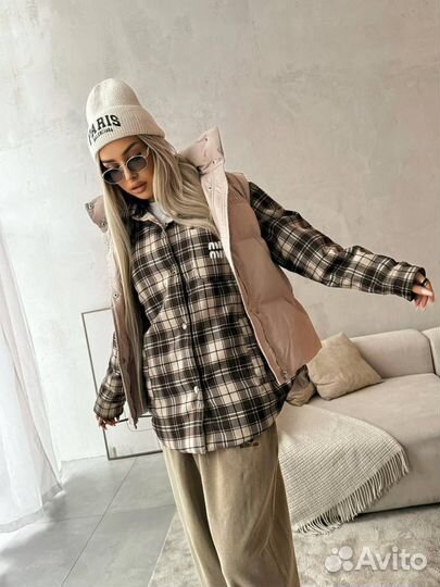 Тёплая рубашка miu miu