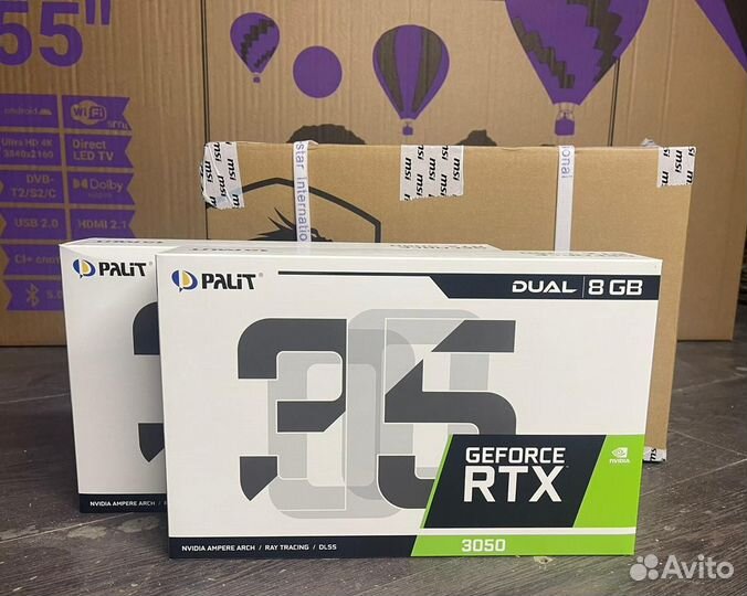 Видеокарты RTX 3050 palit dual рст нов