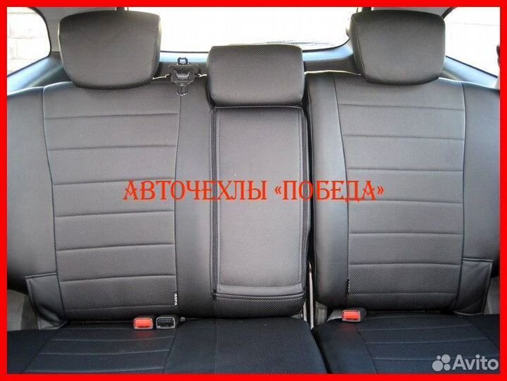Чехлы Ssangyong Kyron из экокожи чёрные Классика