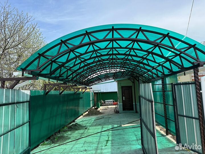 Навес для машины из профильной трубы