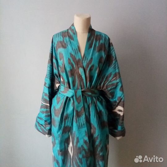 Кимоно из иката. Узбекский чапан. Бохо пальто