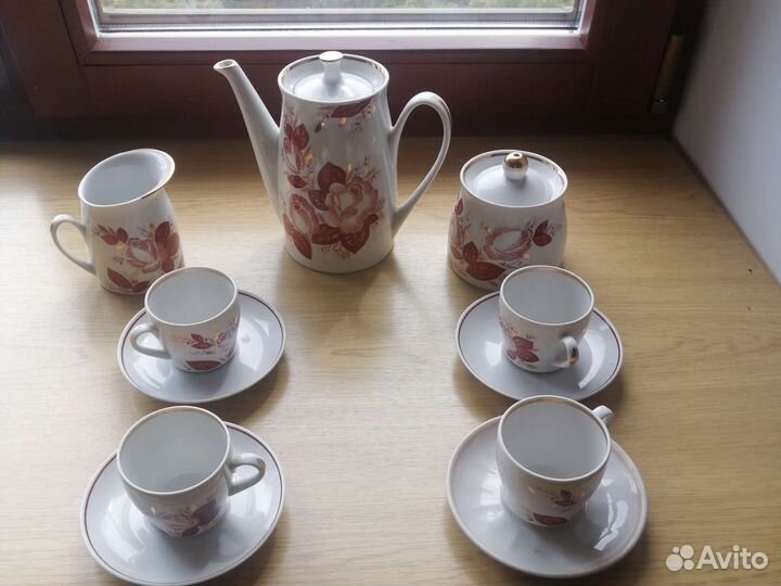 Сервиз кофейный дфз вербилки (клеймо лось) винтаж