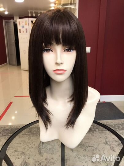 Натуральный парик с имитацией кожи головы на шёлке