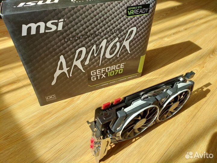 Видеокарта MSI GTX 1070 armor 8gb ос