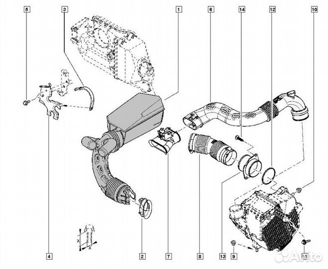 Патрубок воздушного фильтра Renault Duster F4R