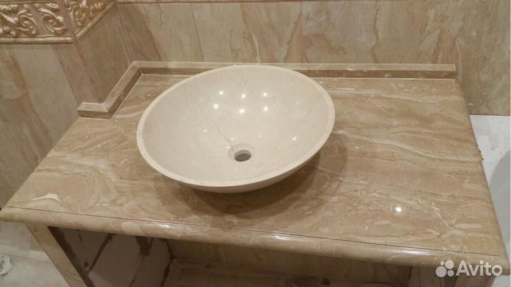 Столешница для раковины из натурального мрамора