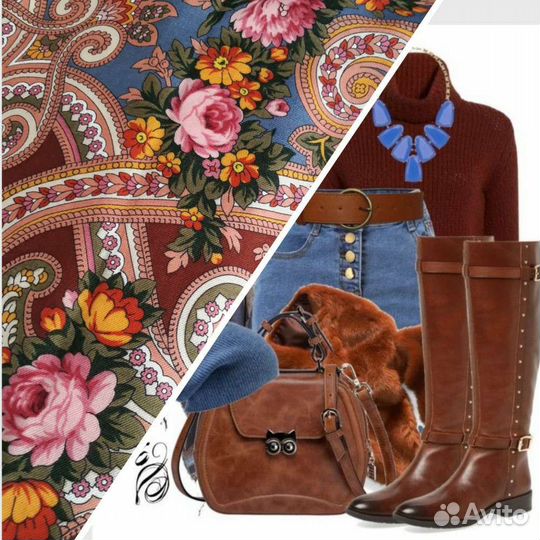 Павловопосадский шерстяной платок