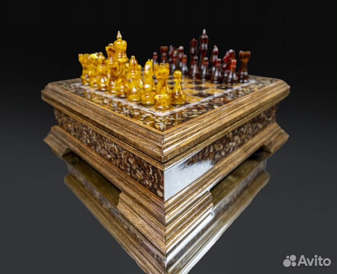 Янтарь.Шахматы из янтаря Арт.#0017