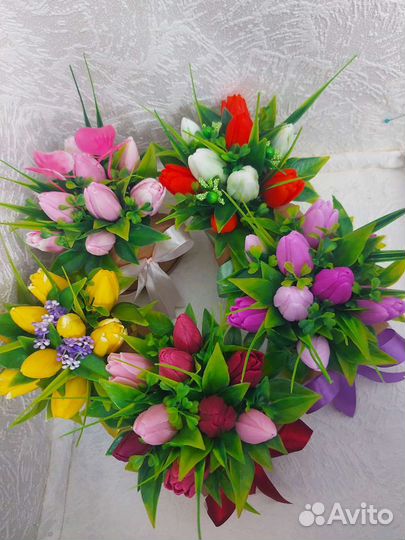 Тюльпаны, розы и другие цветы из мыла