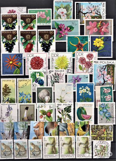 Почтовые гашеные марки и блоки стран мира